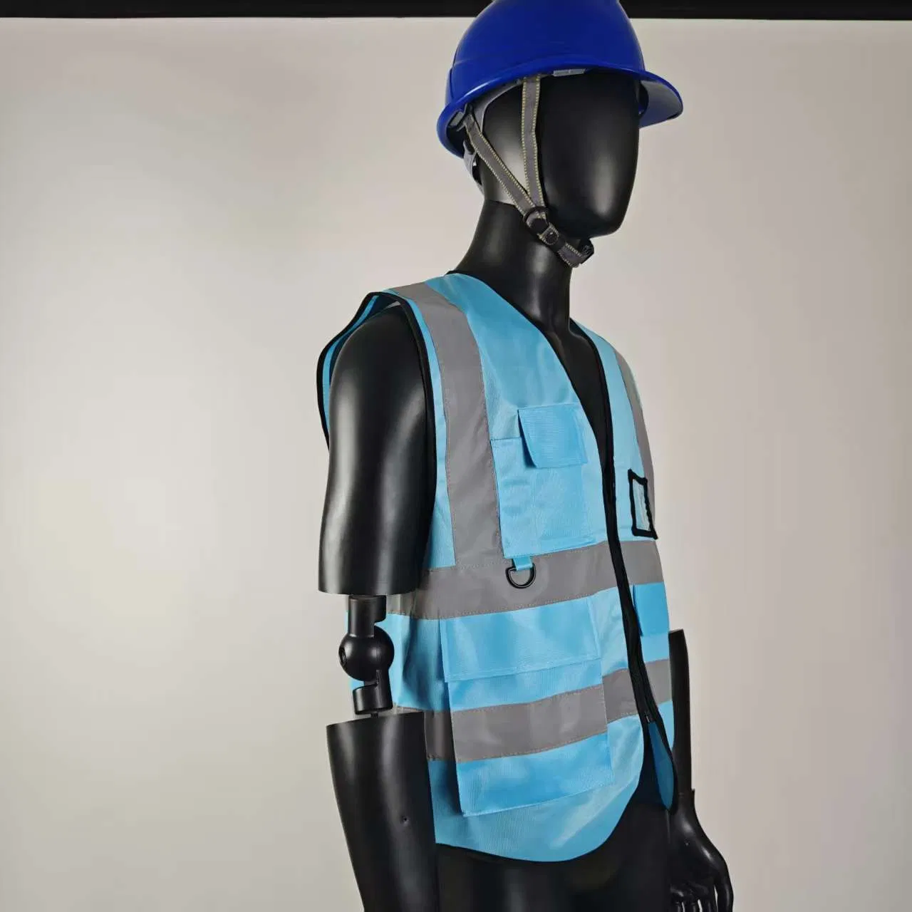 Reflective Strip Polyester Workwear Jacket Custom Logo Printing Labor