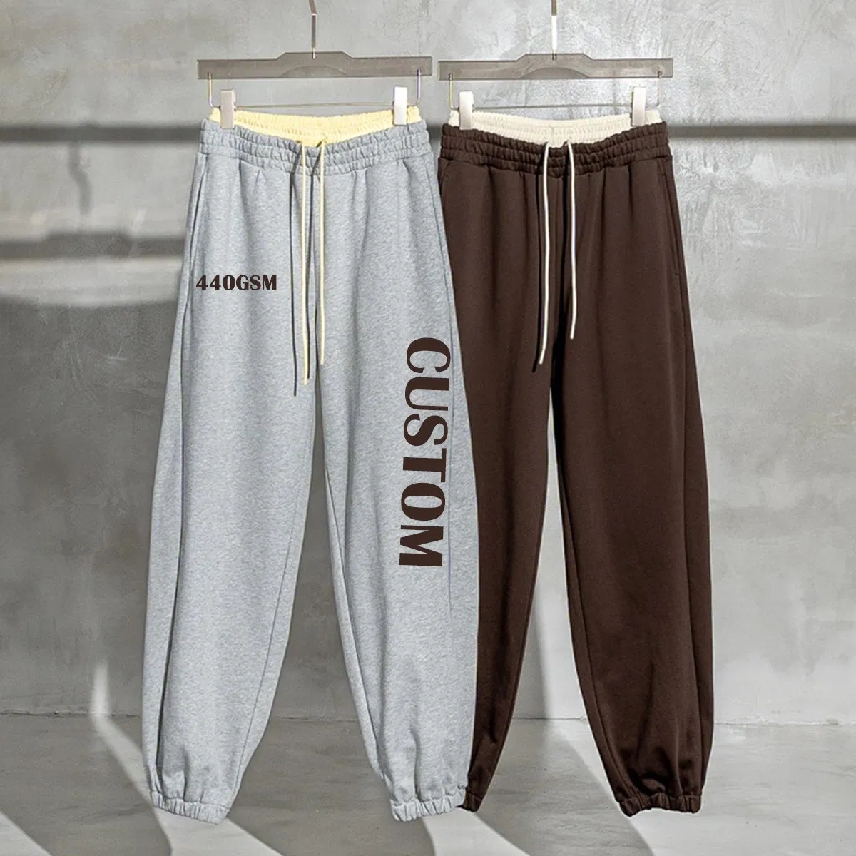 Manufacturer Wholesale Customerized Mens High Quality 440GSM Heavy 81% Cotton 19%Polyester Custom Logo Hip Hop Fashion Straight Pants Men