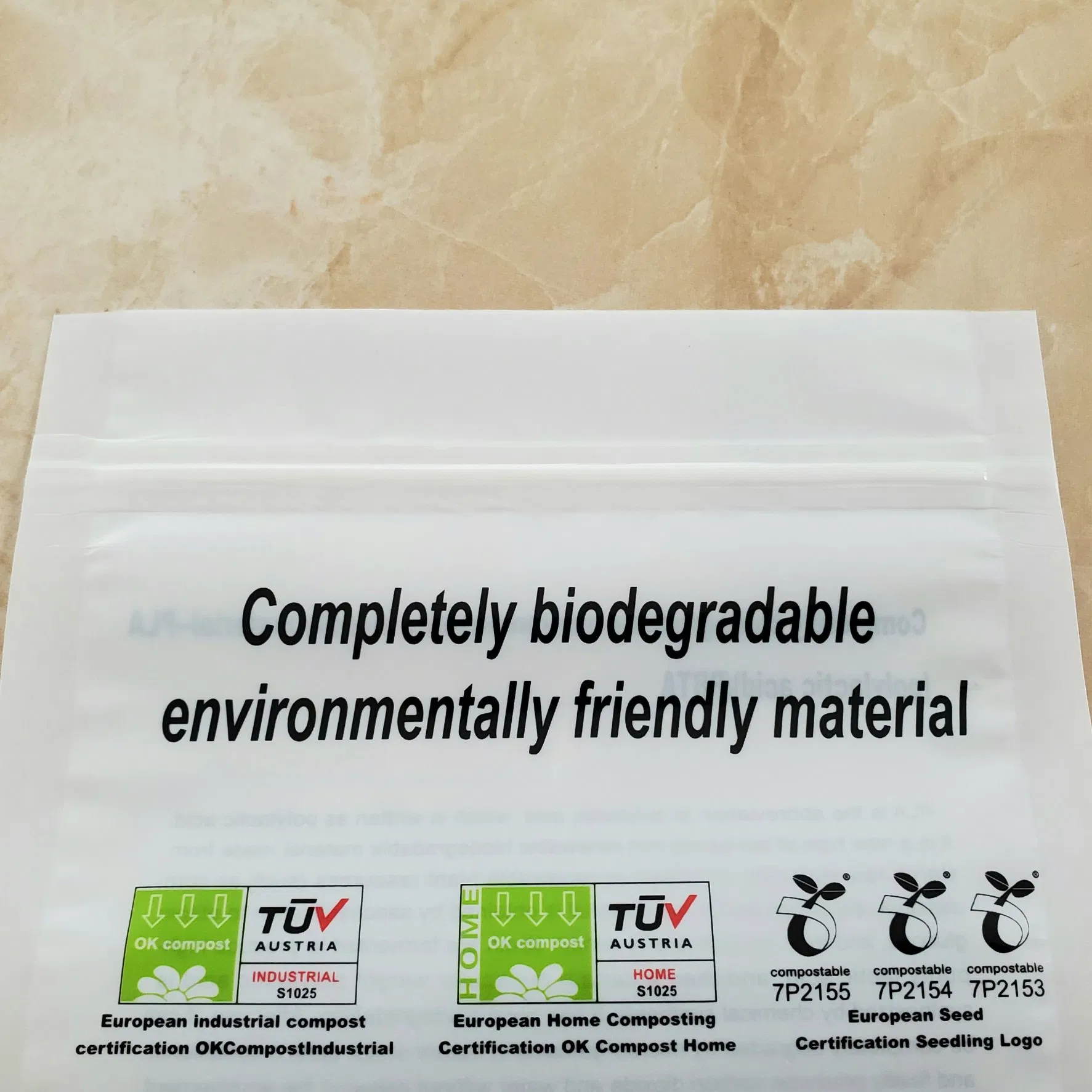 Custom Printing Biodegradable and Compostable Food Package with Zipper PLA Pbat Stand up Pouch