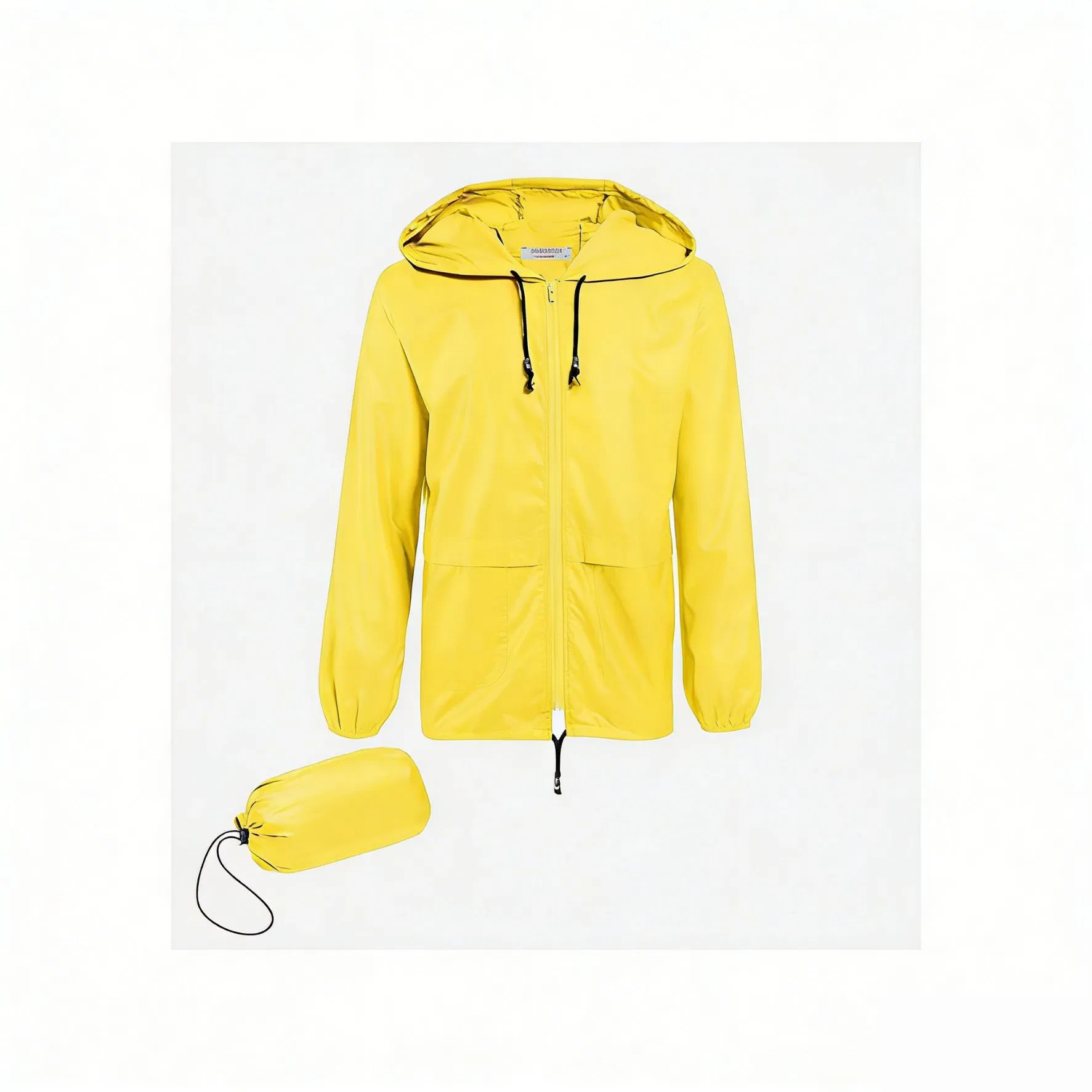 Custom Men's Packable Rain Sports Jacket Lightweight Waterproof Raincoat with Hood Outdoor Rain Gear Travel Hiking Cycling