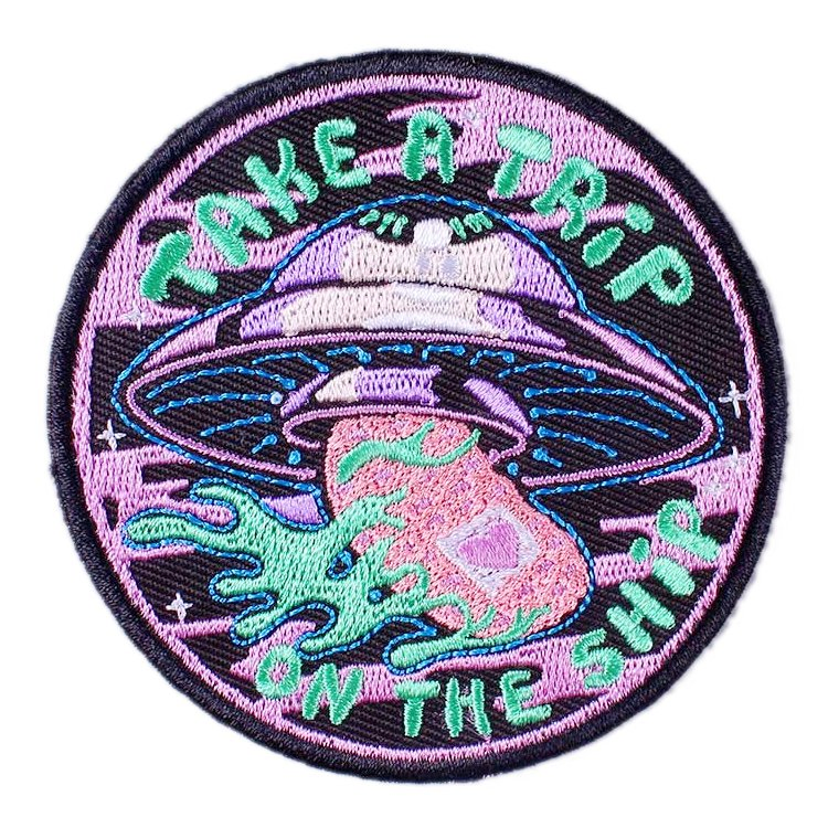 Custom 3D Cartoon Logo Woven Embroidery Parch with Sticker