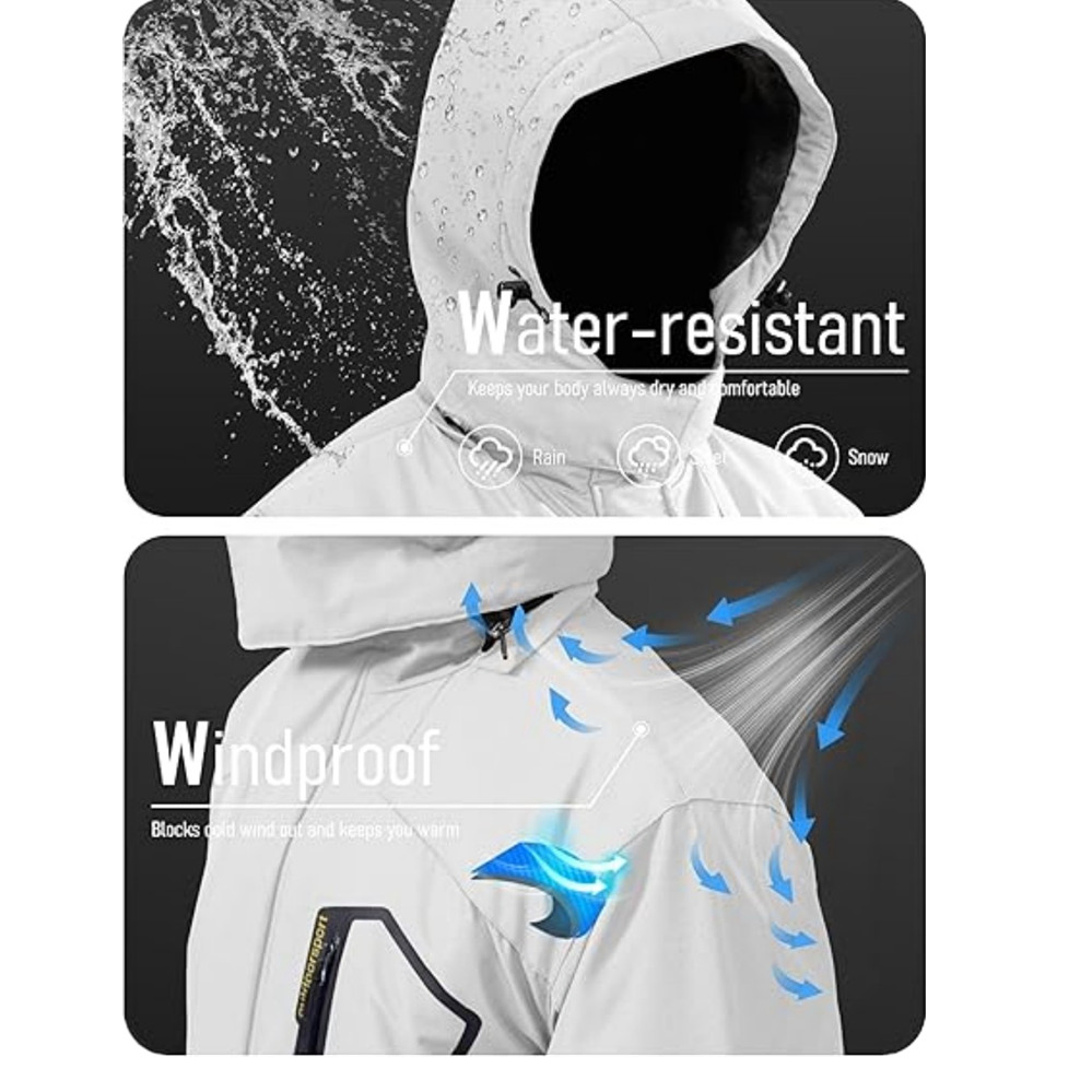 Wholesale Custom Men's Winter Coat Insulated Waterproof Snow Warm Fleece Parka Raincoats Ski Wear Jacket with Detachable Hood Adjustable Buckle