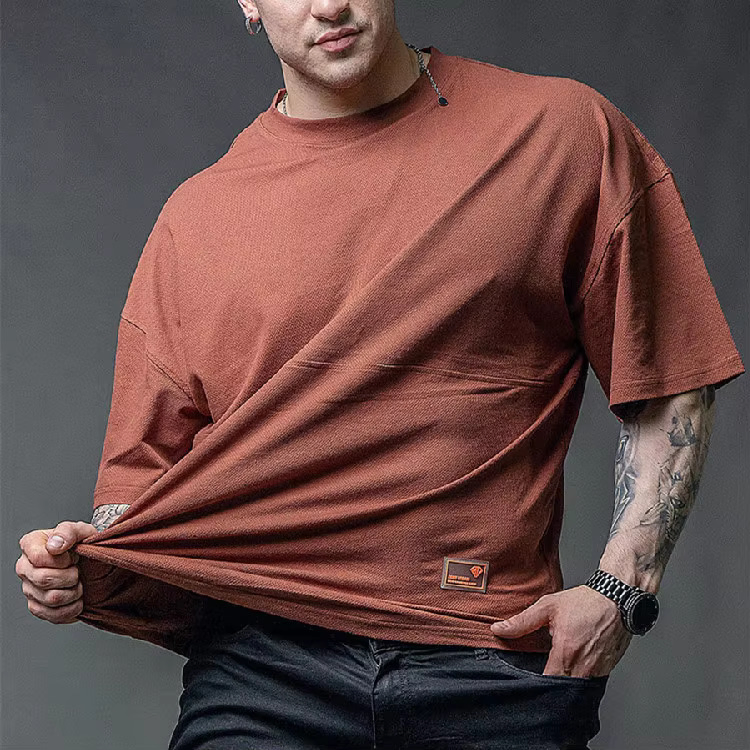 Custom Puff Print Short Sleeve Men's Graphic Cotton T Shirt