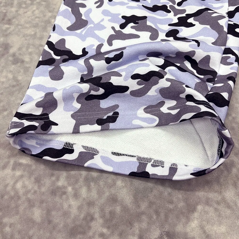Custom Oversized French Terry Stacked Straight Leg Sweatpants Manufacturer Wholesale Casual Cotton Baggy Camo Men's Pants
