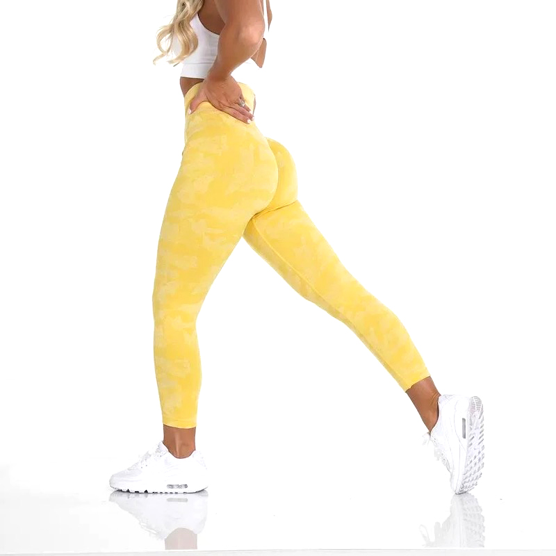 Wholesale 13 Colors Push up Butt Seamless Camo Athletic Fitness Leggings Manufacturer, Custom Tummy Control Compression Sports Tight Trousers Yoga Pants