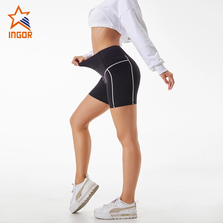 Ingorsports Gym Wear Manufacturer Activewear Custom Apparel Fitness Sports Running Wear Women Sports Reflective Slim Fit Biker Shorts