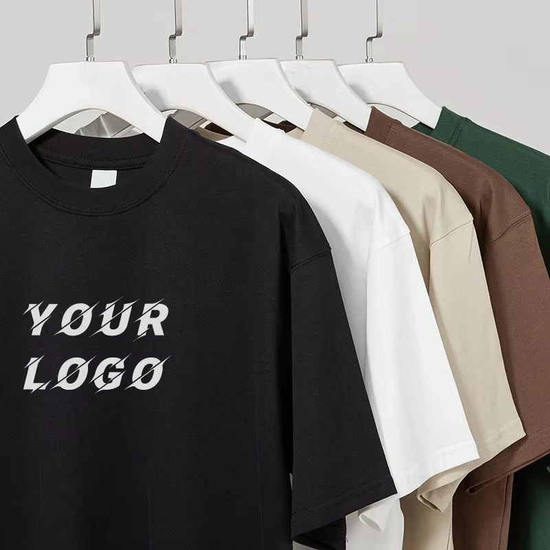 Manufacturer DTG Drop Shoulder Crew Neck 280 300 320 GSM Cotton Oversized Heavyweight Design Custom Screen Print T Shirt for Men