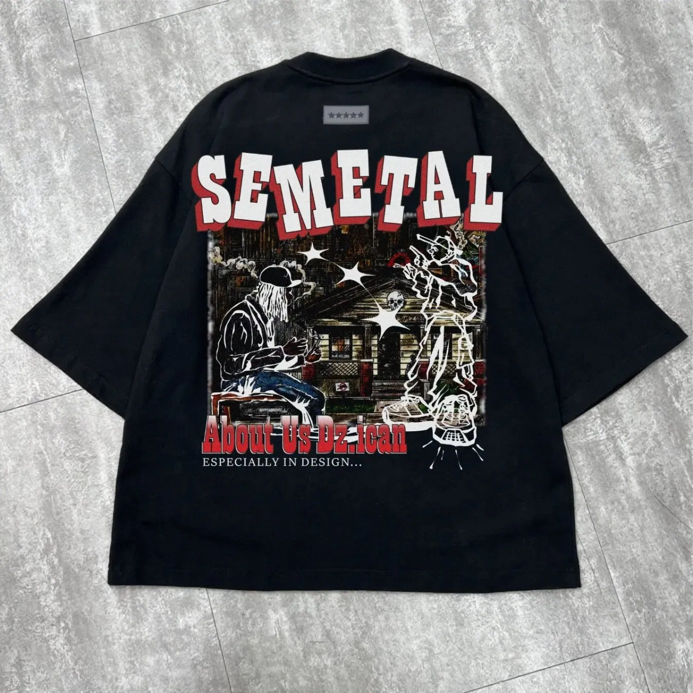 Black T Shirts Manufacturer Custom Drop Shoulder Streetwear T-Shirts Printing Designer Oversized Cotton Men Shirt