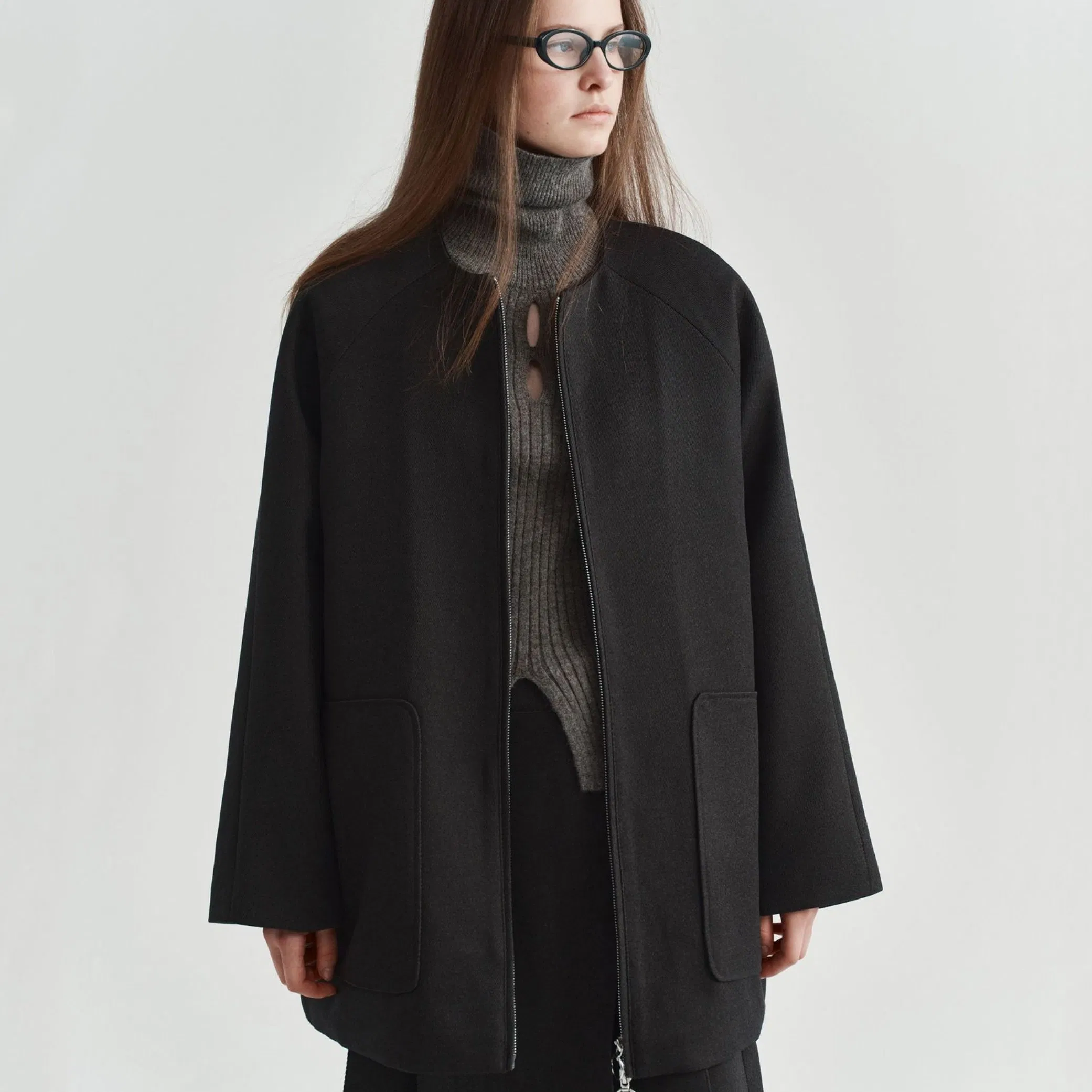 Factory Custom Design Double Zipper Jacket Women's Winter Quilted Thickened Large Pocket Coat