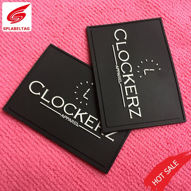 China Custom Logo Sew on PVC Rubber Tag for Hat