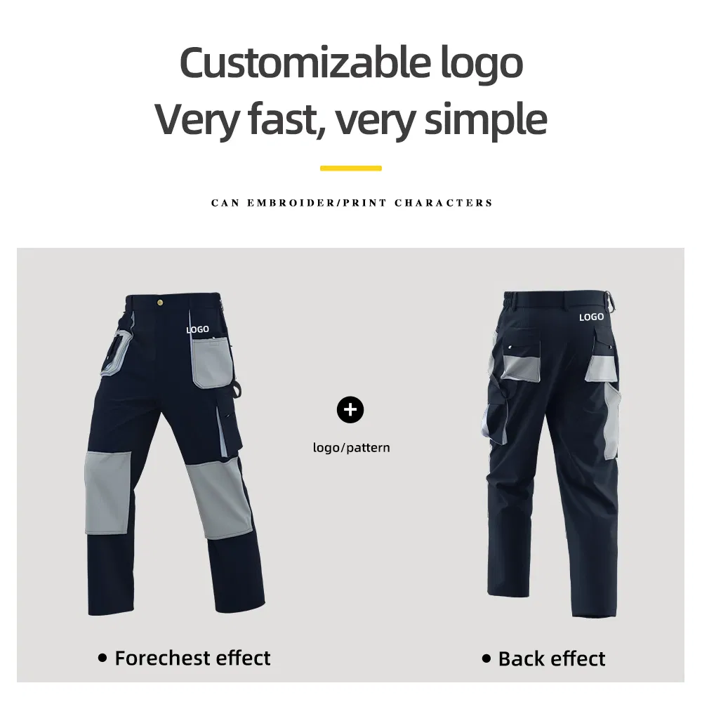 Men Work Pants Custom Multi Pockets Cargo Trousers Durable Work Pants