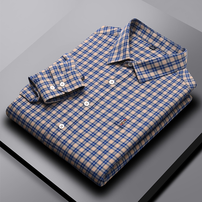 Custom High Quality 100%Cotton Shirts Regular Size Plus Size Stand Collar Long Sleeve Formal Dress Shirt for Men