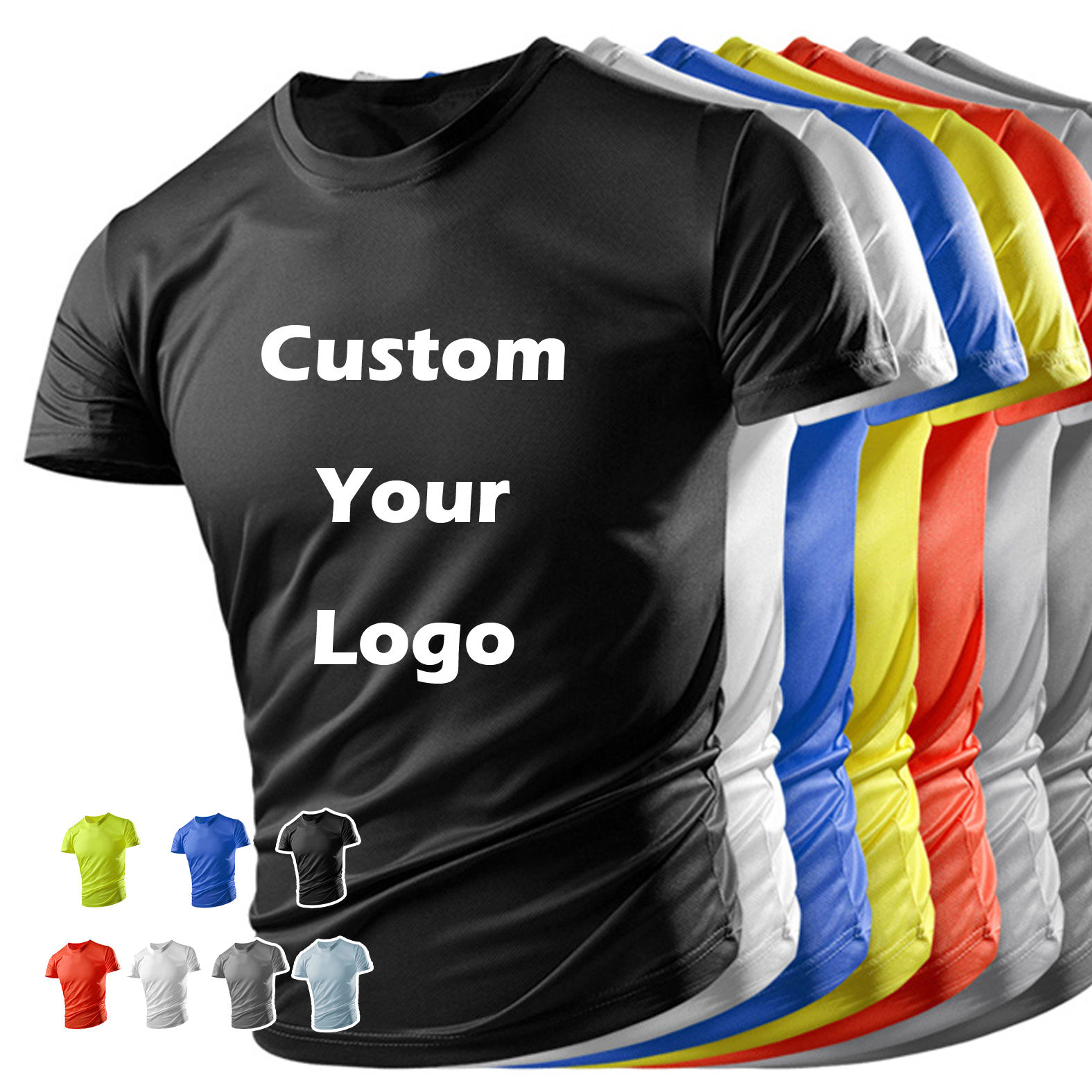 Plain Men's Tshirt Polyester Tee Quick Dry Fit T Shirts Custom Sublimation Printing Logo Unisex Gym Sports T-Shirts for Men