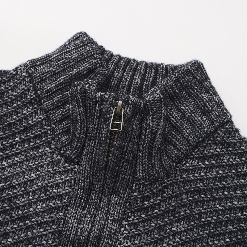 Custom Men Merino Zip Sweater Solid Color 100% Merino Wool Heavyweight 12gg