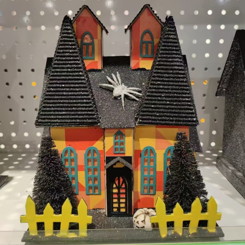 OEM Factory Design Custom Christmas Paper House Castle Villa Christmas Holiday Decorations Pure Handmade Crafts