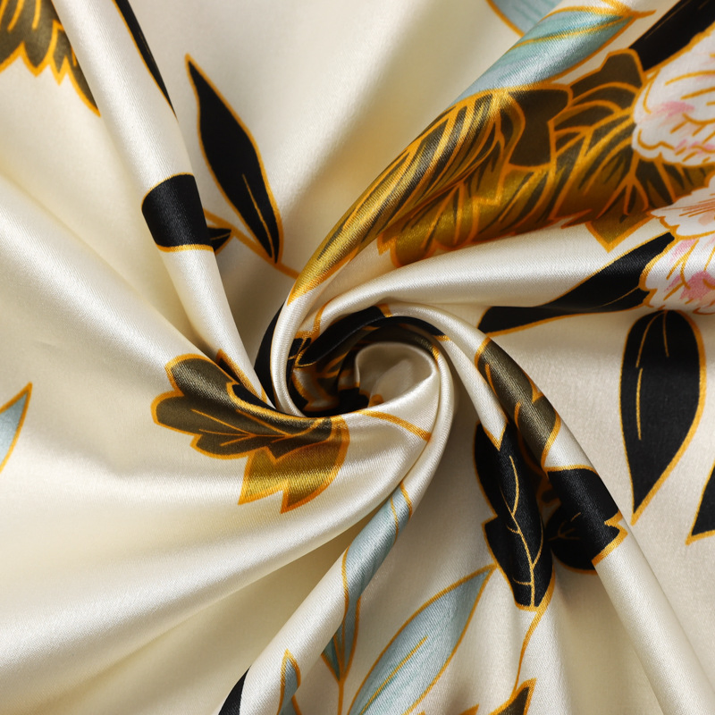 Wholesale Custom Digital Printing Woven Polyester Smooth Silk Satin Fabric for Dress