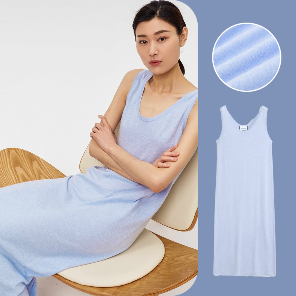 OEM Manufacturers Custom U Neck Sleeveless Knit Slim Design Casual Women Crochet Sweater Dress