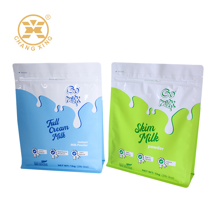 Manufacturer OEM/ODM Custom Printing Flat Bottom Stand up Pouch Plastic Milk Powder Food Packaging Bag with Zipper