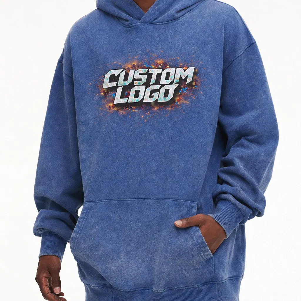 300-500 GSM Mens Boxy Fit Heavy Weight Wholesale 1688 Fashion Hoodies Pullover Blank Custom Printing Drop Shoulder Plain Cotton Hoodies Sweatshirts for Men