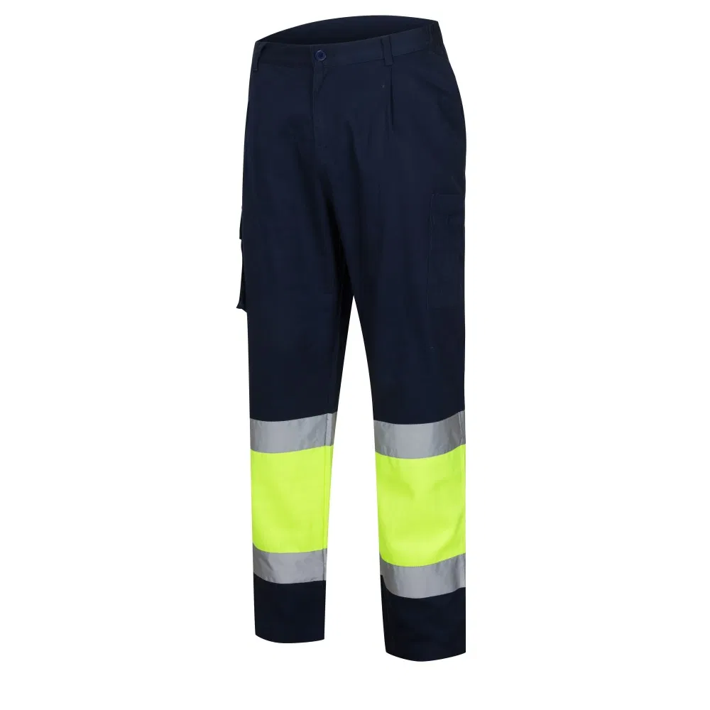 Wholesale Custom Logo Printed Multi Pockets Work Pants for Mens Men Reflective Hi Vis Workwear Trousers Safety Work Trousers