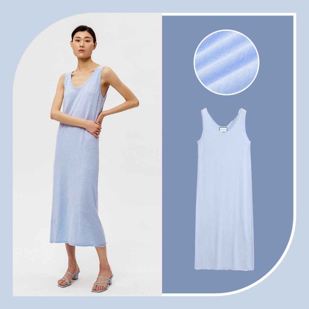 OEM Manufacturers Custom U Neck Sleeveless Knit Slim Design Casual Women Crochet Sweater Dress