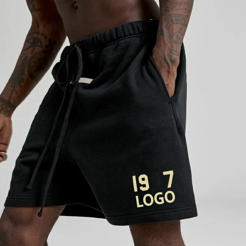 Casual DTG Puff Print Vintage Sweat Running Jogger Cotton Manufacturer Summer for Men Custom Graphic French Terry Workout Shorts