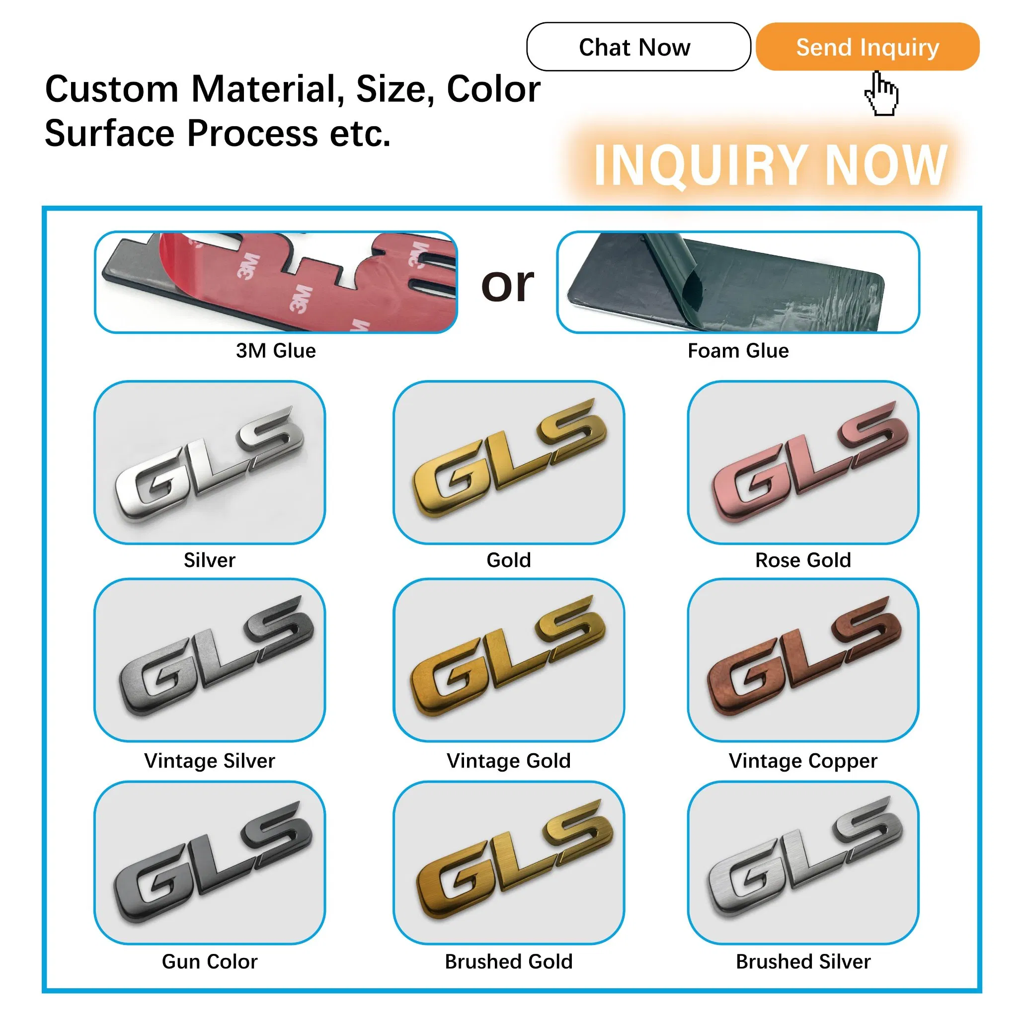 Factory Price Premium Chrome Silver 3D Metal ABS Plastic Auto Car Emblems Custom Badge Logo