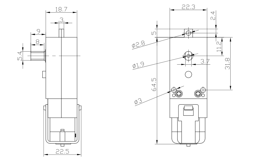Yellow Plastic DC Motor with Wheel for Basic Projects and Toy