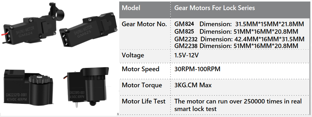 Smart Lock Motor Details