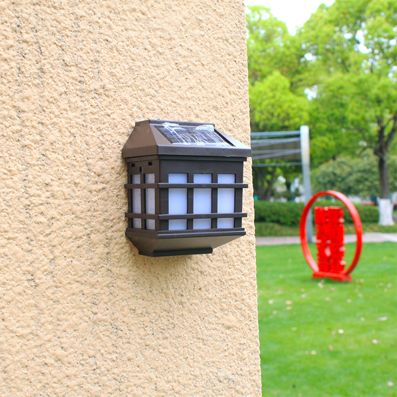 Outdoor Waterproof LED Solar Wall Light Retro Decorative Courtyard Garden Corridor Stair Lamp