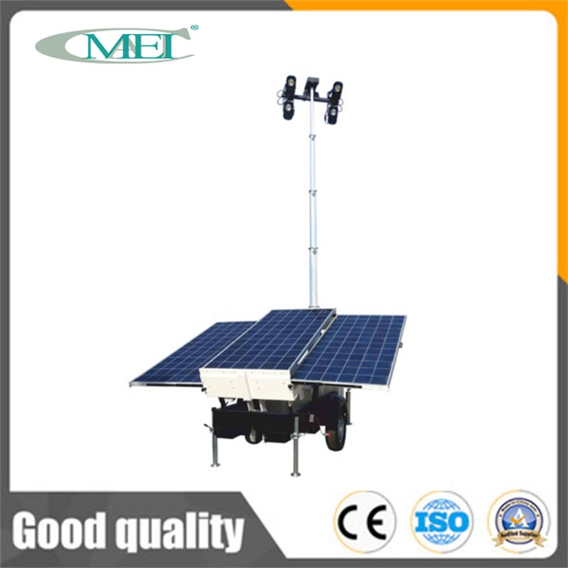 Mobile Portable Solar Tower Light with Generator Set Lighting Tower 4X150W