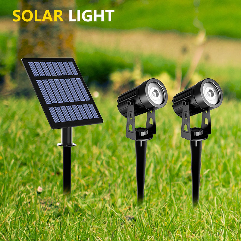 IP65 Waterproof Outdoor Ground Auto on/off Solar Landscape Spotlights Wall Lights for Garden Yard Driveway Porch Walkway Pool