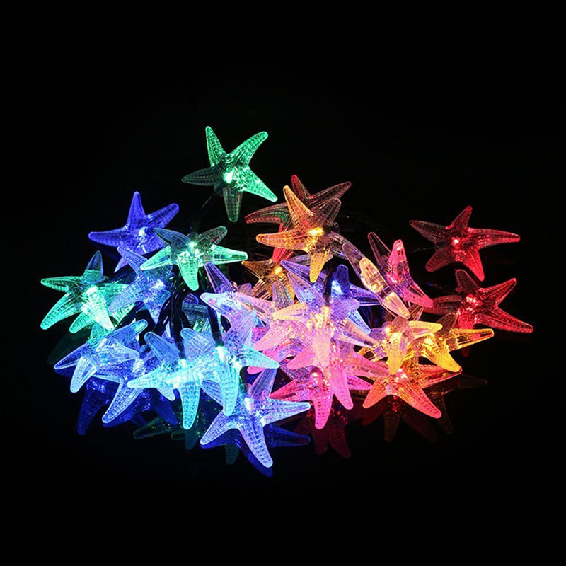 Solar Garden Decoration LED Outdoor Waterproof Starfish String Lights