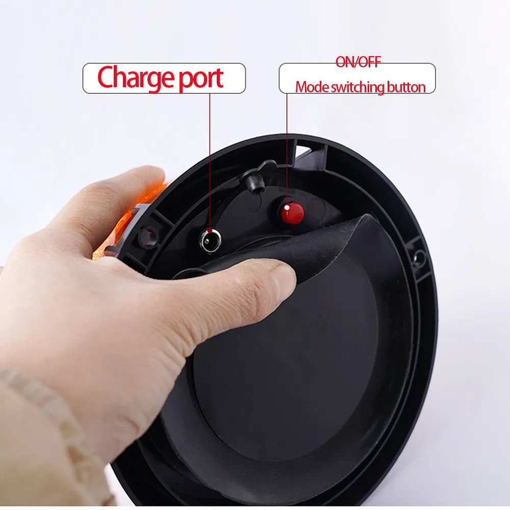 Solar LED Strobe Beacon Roof Emergency Warning Flashing Safety Light Portable USB Charging with Magnetic Base on/off Button