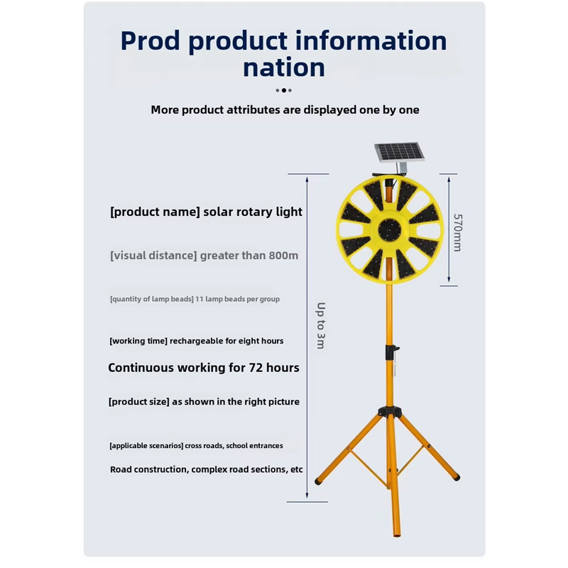 Bright Solar Rotary LED Emergency Traffic Warning Light