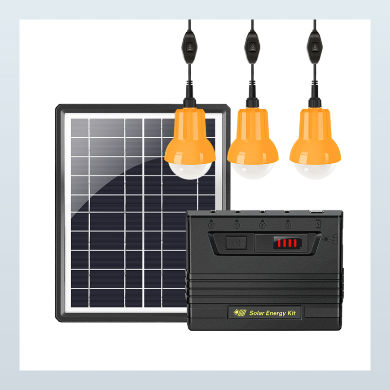 3 LED Bulbs/5W Solar Home Lighting Kit with Bulbs for Indoor and Outdoor Use Solar Panel System