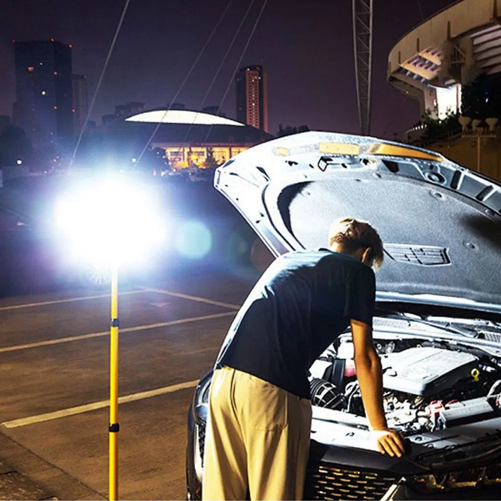 Professional Portable Outdoor Emergency Solar Lamp Waterproof IP65 24volt RGB LED Work Rechargeable Solar Security Light with Stand