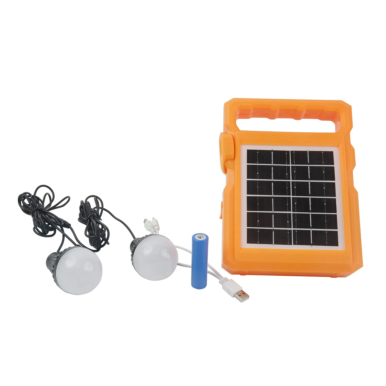 Emergency Mobile Charging Portable Multi-Function Solar Lighting System Kit with Floodlights