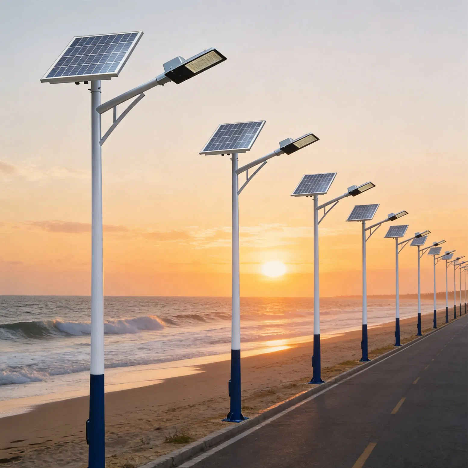 Golden Bean Series Ultra Bright Solar Street Light with Robust a-Frame Arm