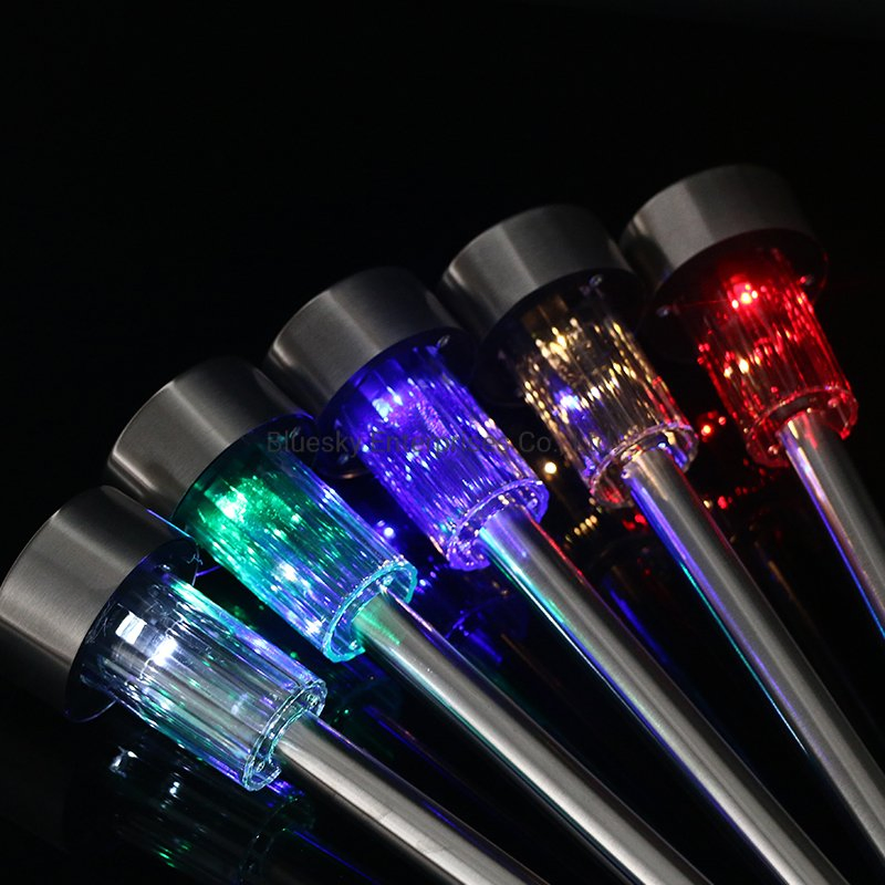 Outdoor Landscape Lawn Lamp Garden Decoration Stainless Steel Tube LED Solar Light