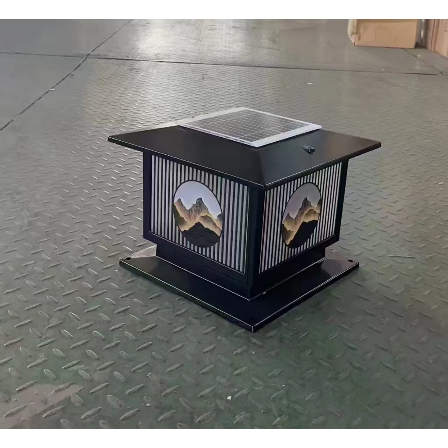 Outdoor Frosted Lampshade LED Solar Courtyard Street Pole Lights Landscape Observation Lamp