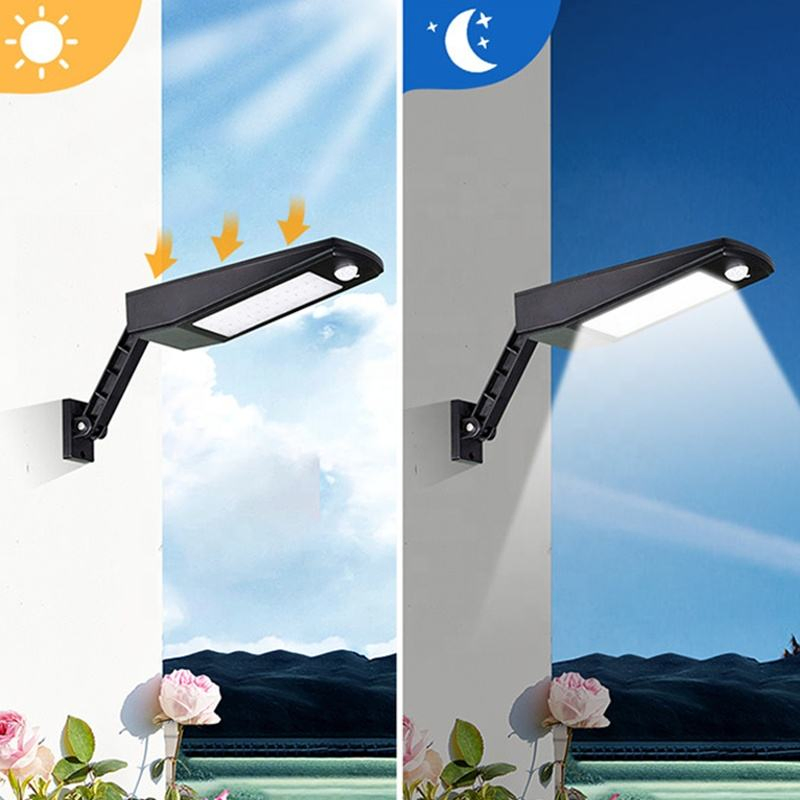 Solar 48LED 900lm PIR Motion Sensor 4 Modes Adjustable Security LED Outdoor Wall Lights