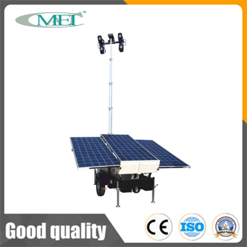 Mobile Portable Solar Tower Light with Generator Set Lighting Tower 4X150W