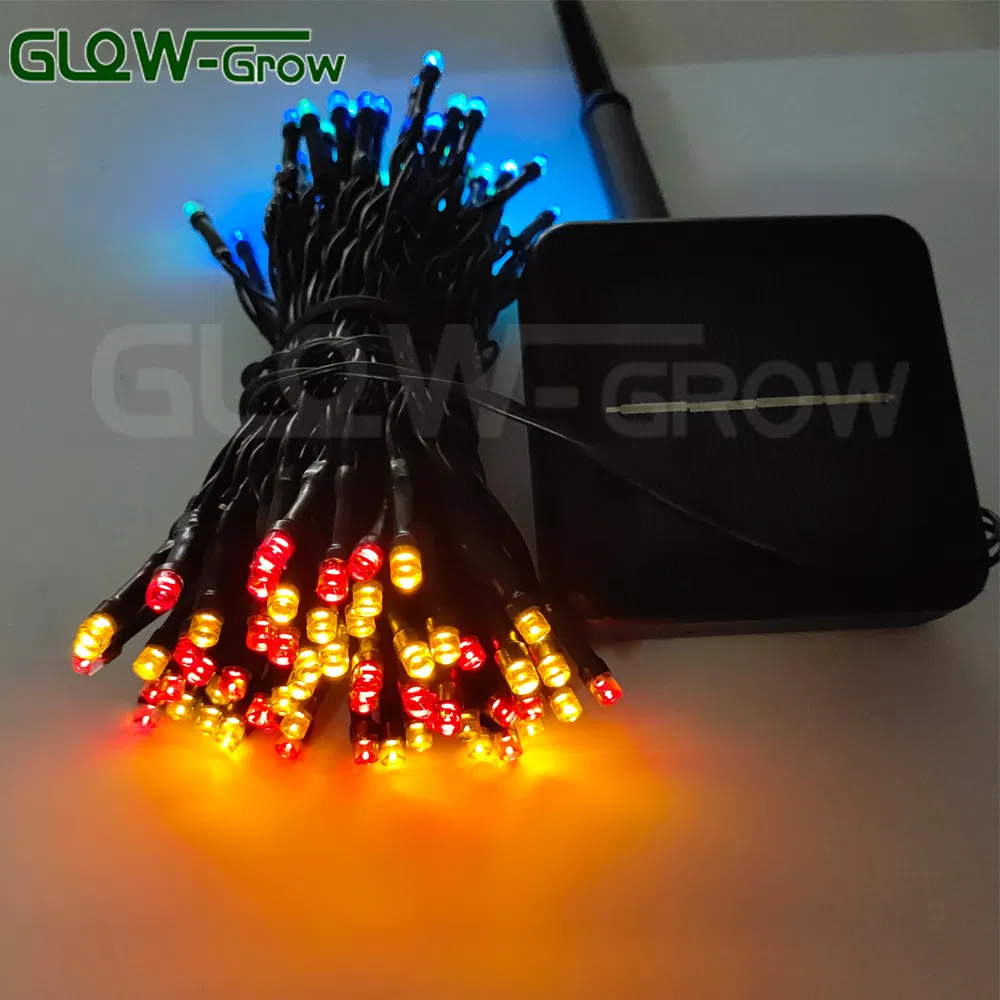 Waterproof Green Wire Solar String Lights Outdoor Multicolor Christmas LED Fairy Lights with 8 Modes for Trees Patio Yard Decoration