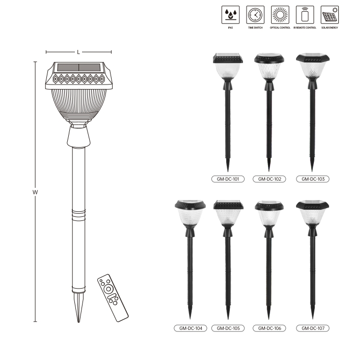 IP65 Garden Park Courtyard Outdoor Decorative Lighting LED Solar Garden Light