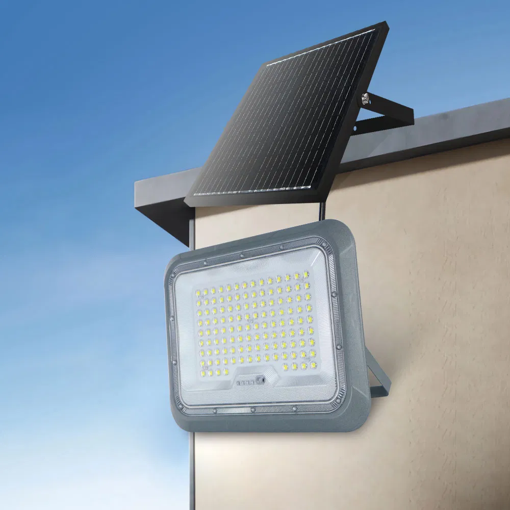 Super Bright Outdoor Lighting System Charging Thru Roof Big Panel Waterproof LED Solar Flood Light