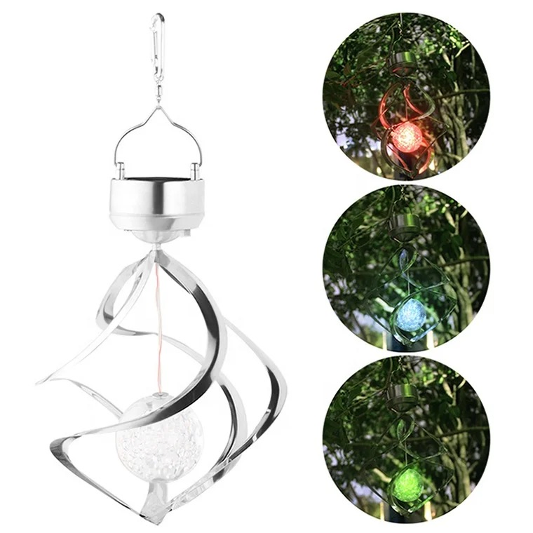 Hot Selling Solar Chandelier Colorful Decorative Power Lamp Hanging Wind Bell Lights