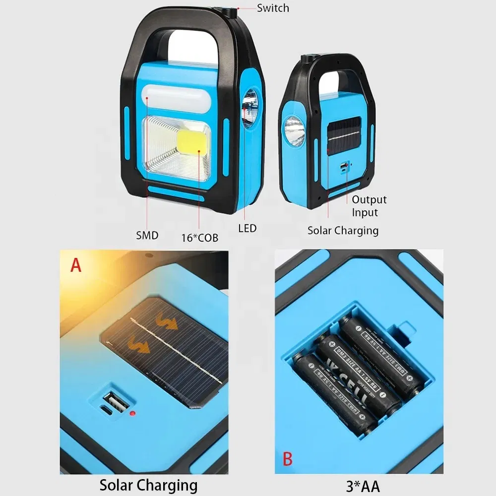 IP65 Waterproof Portable Rechargeable Solar Camping Lamps Outdoor LED Emergency Lights