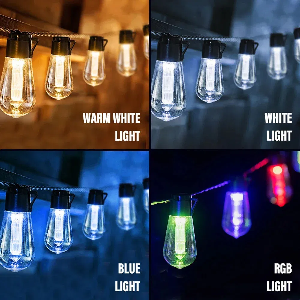 LED Solar String Lights IP65 Waterproof Outdoor Christmas Decoration Bulb Holiday Garland Garden Furniture Fairy Lamp