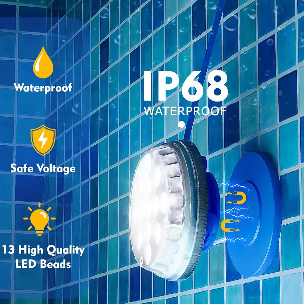 Newest IP68 Solar Underwater Light Colorful LEDs Solar Pool Light Mini Wall-Mounted Solar Shore Lights